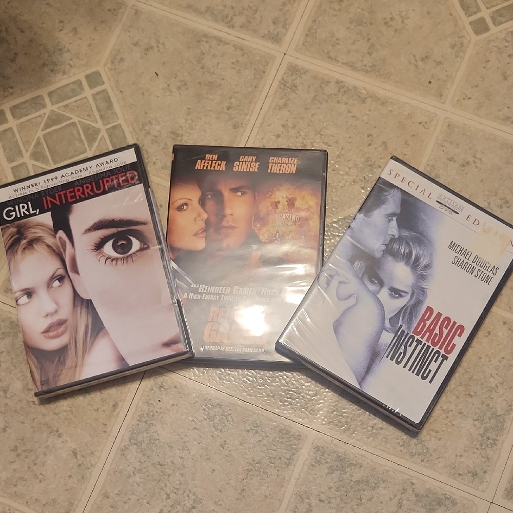 DVD Movie Collection: Girl, Interrupted, Reindeer Games, Basic Instinct
